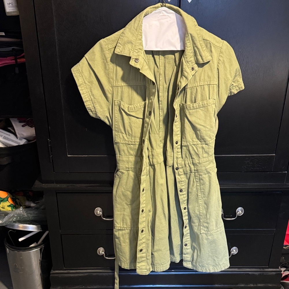 Short Sleeve Button-Up Dress